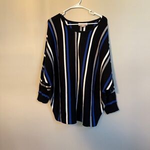 Philosophy Black and Blue Striped Blouse